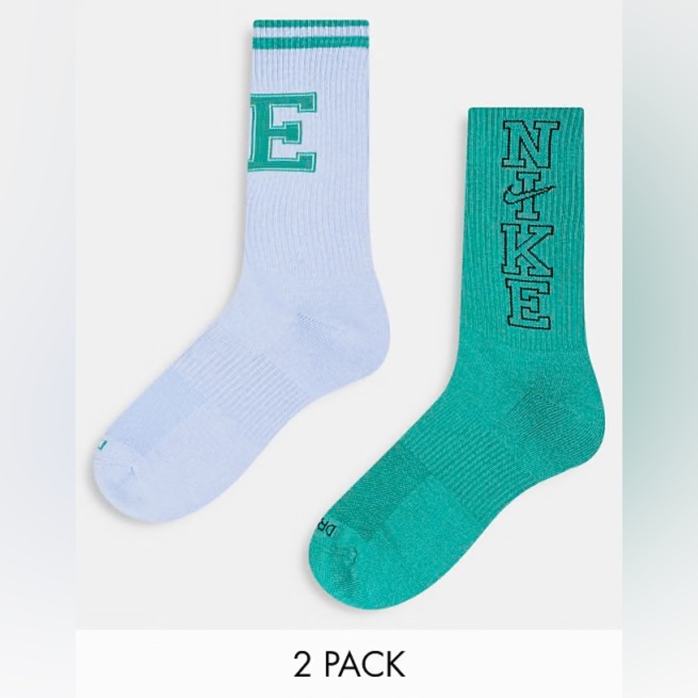 🆕 Nike Everyday Plus 2-pack collegiate crew socks in multi unisex